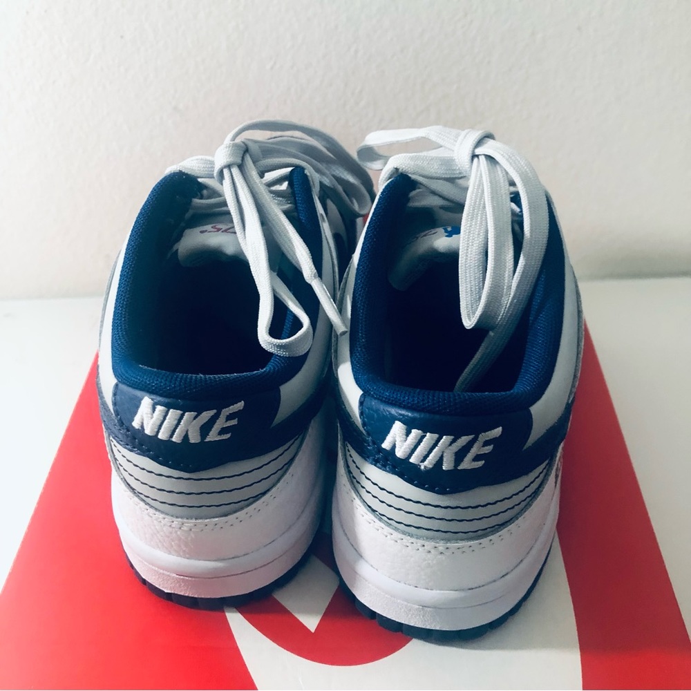 NIKE DUNK LOW SNEAKERS NBA 75TH ANNIVERSARY BROOKLYN NETS SHOES.SIZE 4.5 Y - Picture 7 of 12